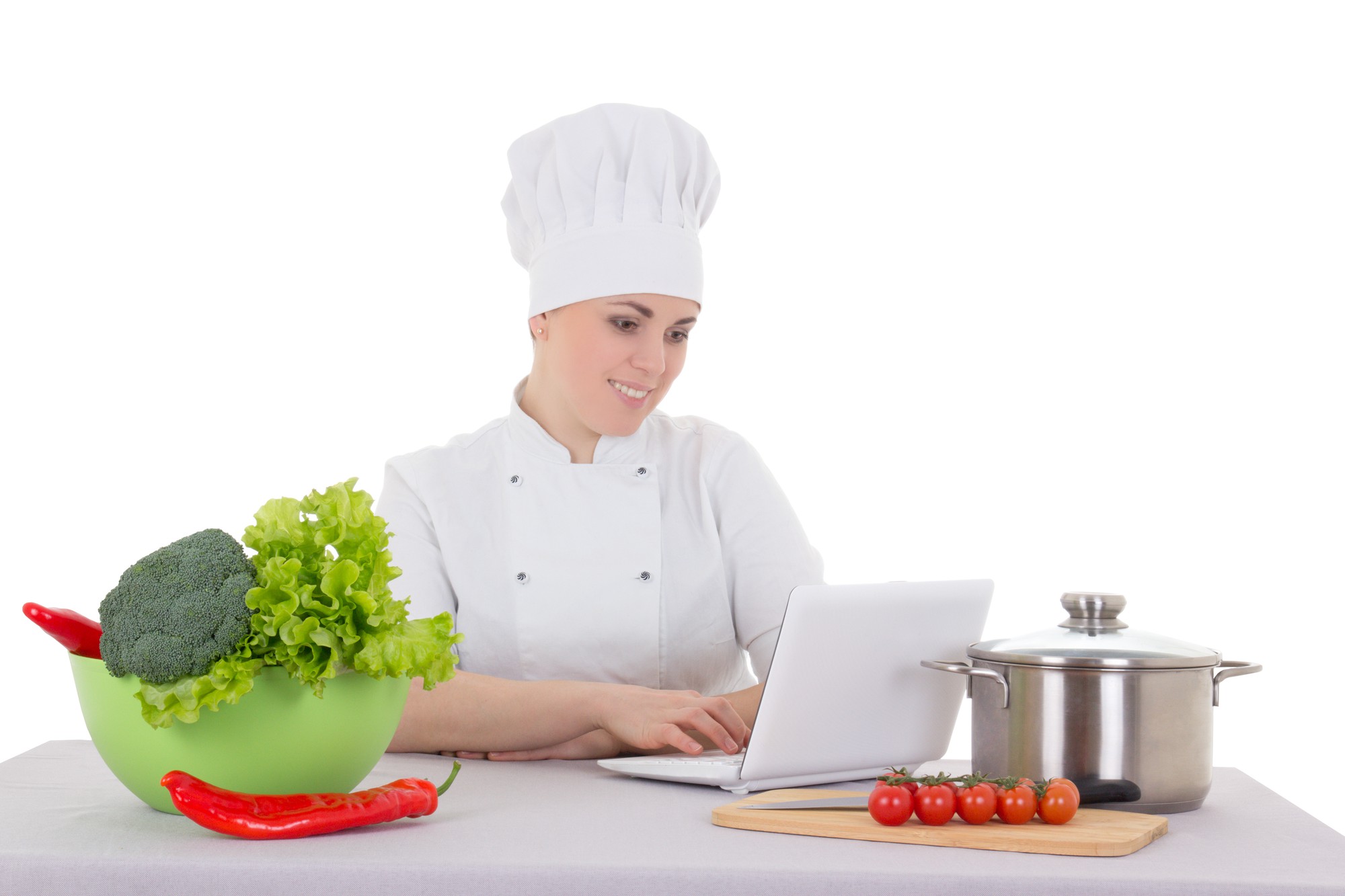 Student cooking with chef mentor